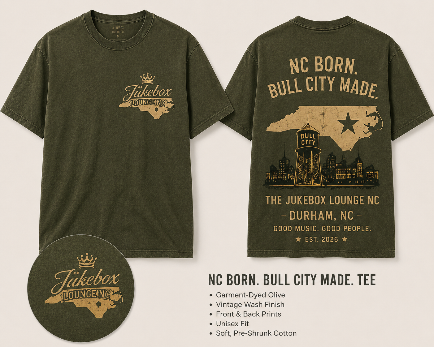 The Jukebox Lounge NC Tee