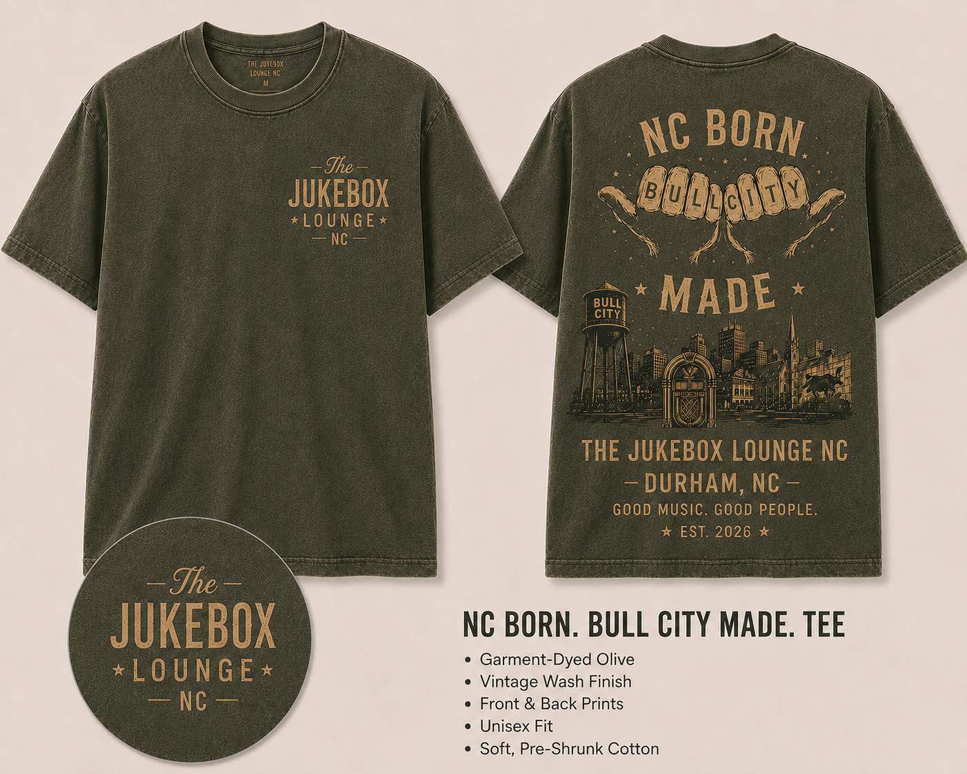 The Jukebox Lounge NC Tee