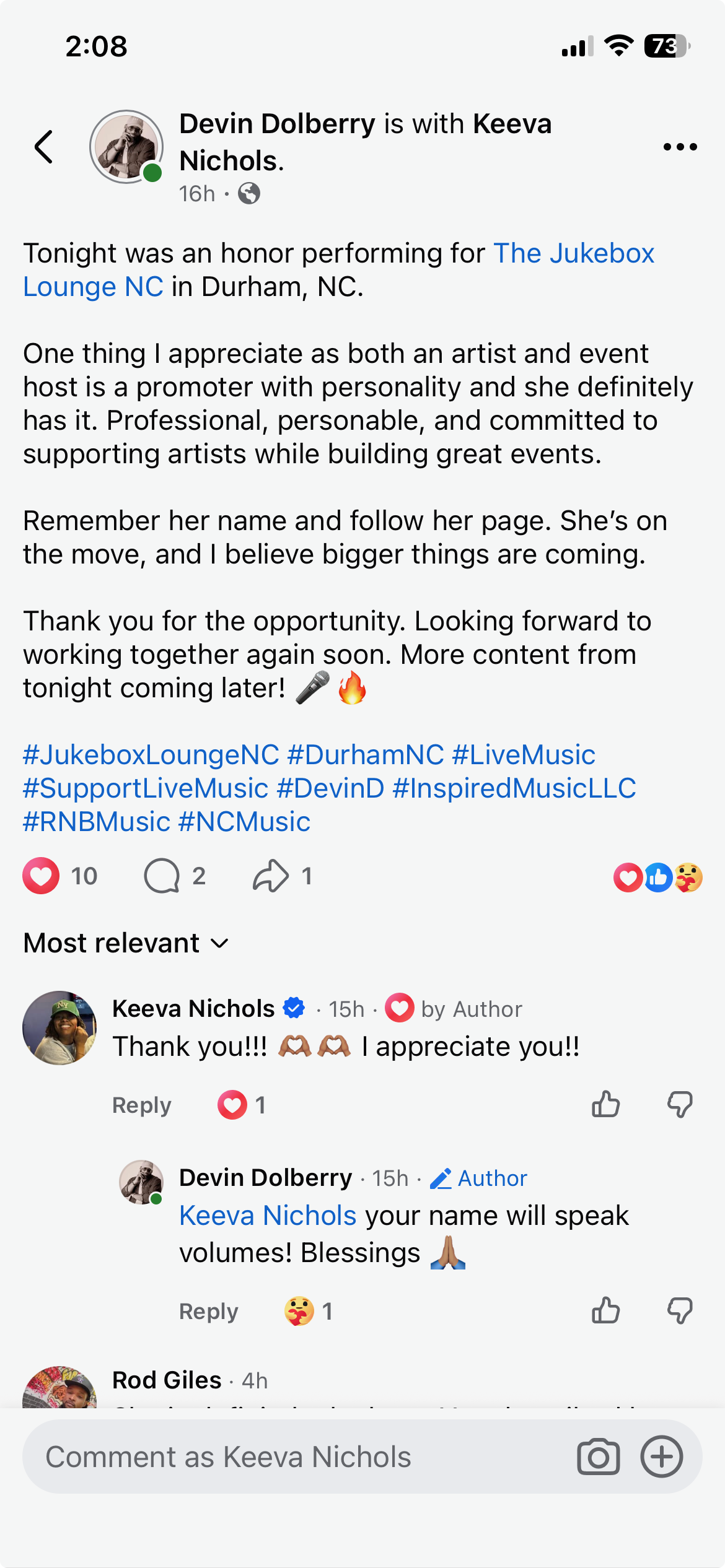Jukebox Lounge NC scrapbook memory